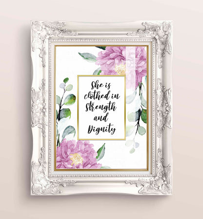 Floral Watercolors - Inspirational Wall Art - Purple Peonies